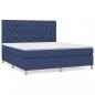 Preview: Boxspringbett mit Matratze Blau 160x200 cm Stoff