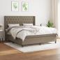 Preview: ARDEBO.de - Boxspringbett mit Matratze Taupe 160x200 cm Stoff