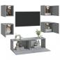 Preview: TV-Wandschrank-Set Grau Sonoma Holzwerkstoff