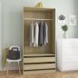 Preview: ARDEBO.de - Kleiderschrank Sonoma-Eiche 100x50x200 cm Holzwerkstoff