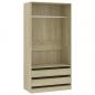 Preview: Kleiderschrank Sonoma-Eiche 100x50x200 cm Holzwerkstoff