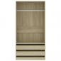 Preview: Kleiderschrank Sonoma-Eiche 100x50x200 cm Holzwerkstoff