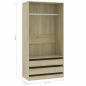 Preview: Kleiderschrank Sonoma-Eiche 100x50x200 cm Holzwerkstoff