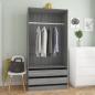 Preview: ARDEBO.de - Kleiderschrank Grau Sonoma 100x50x200 cm Holzwerkstoff