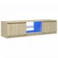 Preview: TV-Schrank mit LED-Leuchten Sonoma-Eiche 140x40x35,5 cm