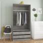 Preview: ARDEBO.de - Kleiderschrank Betongrau 100x50x200 cm Holzwerkstoff