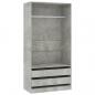 Preview: Kleiderschrank Betongrau 100x50x200 cm Holzwerkstoff