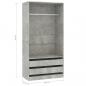 Preview: Kleiderschrank Betongrau 100x50x200 cm Holzwerkstoff