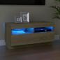 Preview: ARDEBO.de - TV-Schrank mit LED-Leuchten Sonoma-Eiche 80x35x40 cm