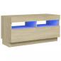 Preview: TV-Schrank mit LED-Leuchten Sonoma-Eiche 80x35x40 cm