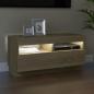 Preview: TV-Schrank mit LED-Leuchten Sonoma-Eiche 80x35x40 cm