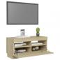 Preview: TV-Schrank mit LED-Leuchten Sonoma-Eiche 80x35x40 cm