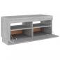 Preview: TV-Schrank mit LED-Leuchten Grau Sonoma 80x35x40 cm