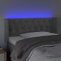 Preview: LED Kopfteil Hellgrau 93x16x78/88 cm Samt