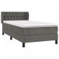 Preview: Boxspringbett mit Matratze Dunkelgrau 100x200 cm Samt