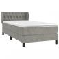 Preview: Boxspringbett mit Matratze Hellgrau 100x200 cm Samt