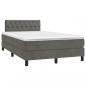 Preview: Boxspringbett mit Matratze & LED Dunkelgrau 120x200 cm Samt