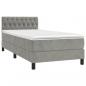 Preview: Boxspringbett mit Matratze & LED Hellgrau 90x200 cm Samt