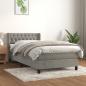 Preview: ARDEBO.de - Boxspringbett mit Matratze Hellgrau 100x200 cm Samt