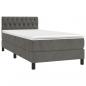 Preview: Boxspringbett mit Matratze & LED Dunkelgrau 100x200 cm Samt