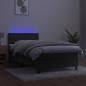 Preview: Boxspringbett mit Matratze & LED Dunkelgrau 100x200 cm Samt