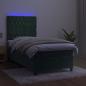 Preview: Boxspringbett mit Matratze & LED Dunkelgrün 90x190 cm Samt