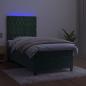 Preview: Boxspringbett mit Matratze & LED Dunkelgrün 90x200 cm Samt