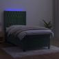 Preview: Boxspringbett mit Matratze & LED Dunkelgrün 90x190 cm Samt