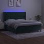 Preview: Boxspringbett mit Matratze & LED Dunkelgrün 180x200 cm Samt