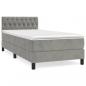 Preview: Boxspringbett mit Matratze Hellgrau 100x200 cm Samt