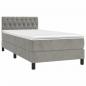 Preview: Boxspringbett mit Matratze Hellgrau 100x200 cm Samt