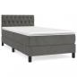 Preview: Boxspringbett mit Matratze Dunkelgrau 100x200 cm Samt