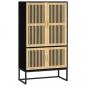 Preview: Highboard Schwarz 70x35x125 cm Holzwerkstoff