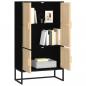 Preview: Highboard Schwarz 70x35x125 cm Holzwerkstoff