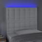 Preview: LED Kopfteil Weiß 90x5x118/128 cm Kunstleder