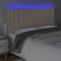 Preview: LED Kopfteil Cappuccino-Braun 180x5x118/128cm Kunstleder