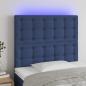 Preview: ARDEBO.de - LED Kopfteil Blau 90x5x118/128 cm Stoff 