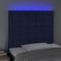 Preview: LED Kopfteil Blau 90x5x118/128 cm Stoff 