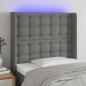 Preview: ARDEBO.de - LED Kopfteil Dunkelgrau 93x16x118/128 cm Stoff