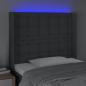 Preview: LED Kopfteil Dunkelgrau 93x16x118/128 cm Stoff