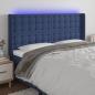 Preview: ARDEBO.de - LED Kopfteil Blau 183x16x118/128 cm Stoff