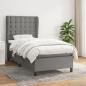 Preview: ARDEBO.de - Boxspringbett mit Matratze Dunkelgrau 90x190 cm Stoff