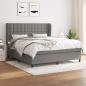 Preview: ARDEBO.de - Boxspringbett mit Matratze Dunkelgrau 180x200 cm Stoff