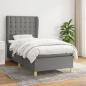 Preview: ARDEBO.de - Boxspringbett mit Matratze Dunkelgrau 90x190 cm Stoff