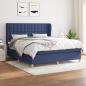 Preview: ARDEBO.de - Boxspringbett mit Matratze Blau 180x200 cm Stoff