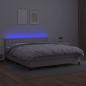 Preview: Boxspringbett mit Matratze & LED Weiß 180x200 cm Kunstleder