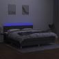 Preview: Boxspringbett mit Matratze & LED Dunkelgrau 180x200 cm Stoff