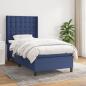 Preview: ARDEBO.de - Boxspringbett mit Matratze Blau 90x200 cm Stoff