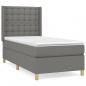 Preview: Boxspringbett mit Matratze Dunkelgrau 90x200 cm Stoff