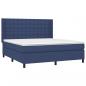 Preview: Boxspringbett mit Matratze Blau 180x200 cm Stoff